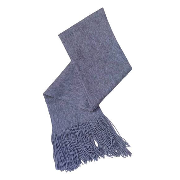 New York & Company Cozy Gray Scarf Fringe Grey Fall Winter Long - Picture 1 of 9
